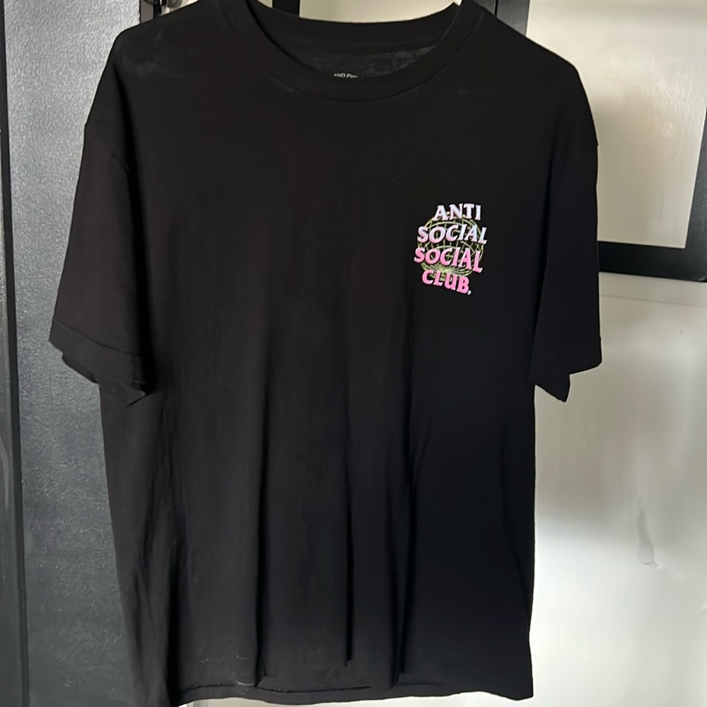 Anti Social Club T-shirt black pink and blue
